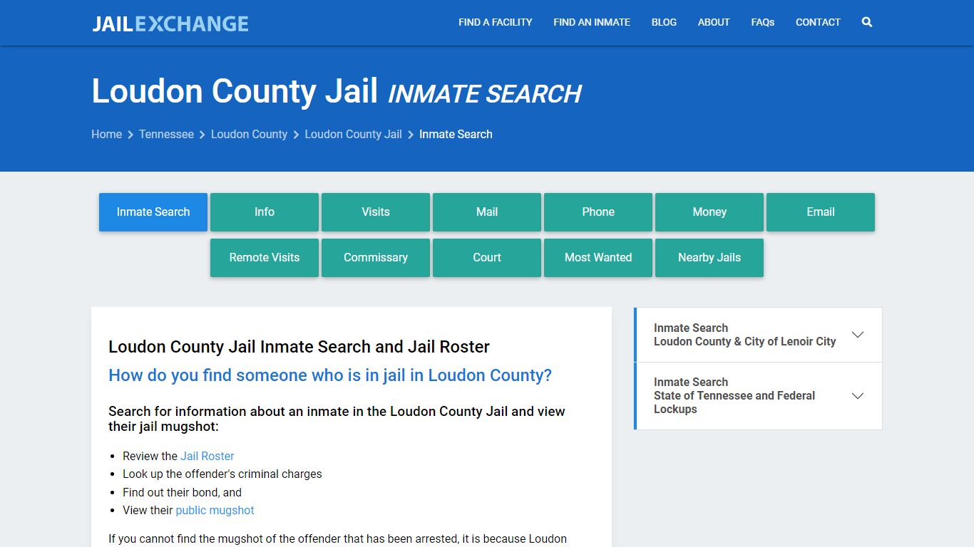 Inmate Search: Roster & Mugshots - Loudon County Jail, TN